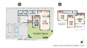 熊本市東区戸島西、新築一戸建ての間取り画像です