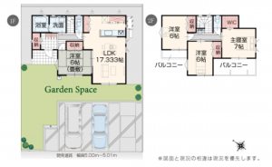 熊本市東区戸島西、新築一戸建ての間取り画像です