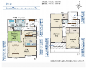 熊本市東区戸島、新築一戸建ての間取り画像です