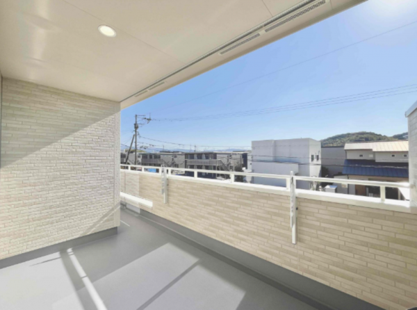 熊本市東区戸島、新築一戸建てのバルコニー画像です