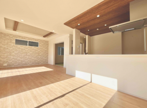 熊本市東区戸島、新築一戸建ての居間画像です