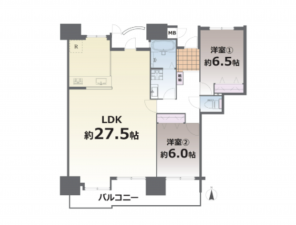 熊本市南区田井島、マンションの間取り画像です