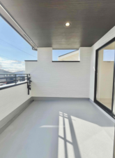 熊本市東区戸島、新築一戸建てのバルコニー画像です