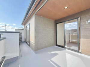 熊本市東区戸島、新築一戸建てのバルコニー画像です