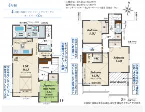 熊本市東区戸島、新築一戸建ての間取り画像です