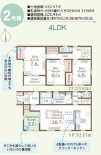 熊本市南区田井島、新築一戸建ての間取り画像です