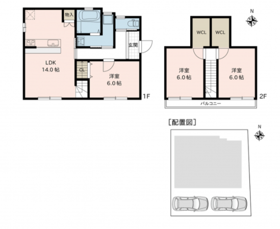 熊本市中央区出水、中古一戸建ての間取り画像です