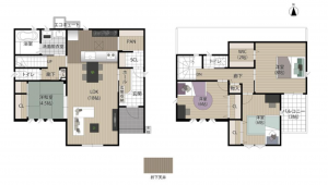 熊本市南区野田、新築一戸建ての間取り画像です
