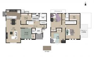 熊本市南区野田、新築一戸建ての間取り画像です