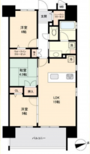 熊本市中央区国府、マンションの間取り画像です