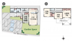 熊本市南区並建町、中古一戸建ての間取り画像です