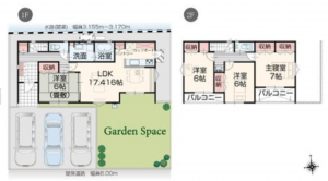 熊本市南区八分字町、中古一戸建ての間取り画像です