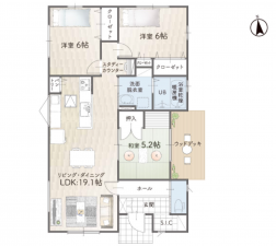 熊本市南区城南町舞原、新築一戸建ての間取り画像です