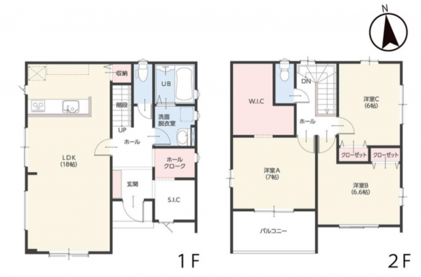 熊本市南区城南町舞原、新築一戸建ての間取り画像です