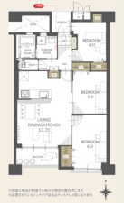 熊本市中央区新町、マンションの間取り画像です