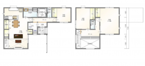 熊本市南区上ノ郷、新築一戸建ての間取り画像です