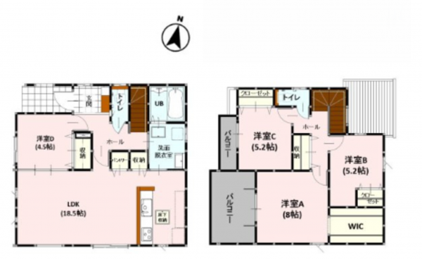 熊本市中央区帯山、新築一戸建ての間取り画像です