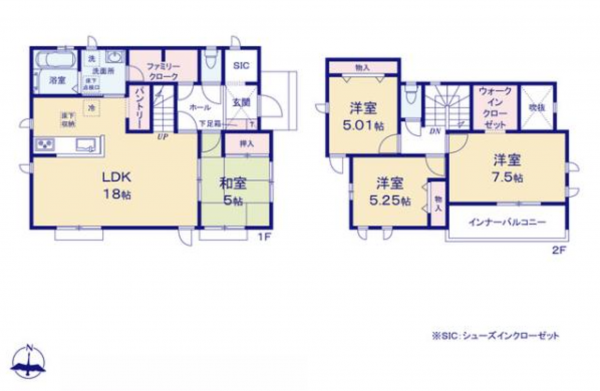 熊本市中央区本山、新築一戸建ての間取り画像です