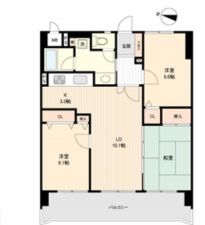熊本市中央区渡鹿、マンションの間取り画像です