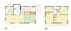 熊本市東区月出、中古一戸建ての間取り画像です
