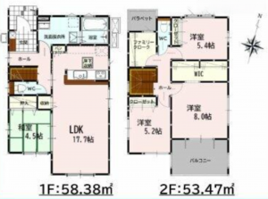 熊本市中央区琴平、新築一戸建ての間取り画像です