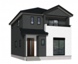 熊本市東区保田窪、新築一戸建ての完成予想図（外観）画像です