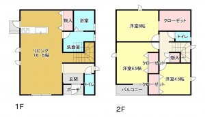 熊本市南区富合町杉島、新築一戸建ての間取り画像です