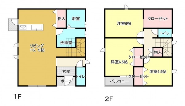 熊本市南区富合町杉島、新築一戸建ての間取り画像です