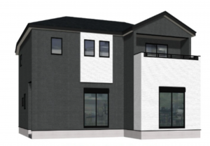 熊本市中央区帯山、新築一戸建ての完成予想図（外観）画像です