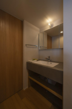 熊本市南区富合町廻江、新築一戸建ての洗面画像です