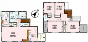 熊本市中央区出水、新築一戸建ての間取り画像です