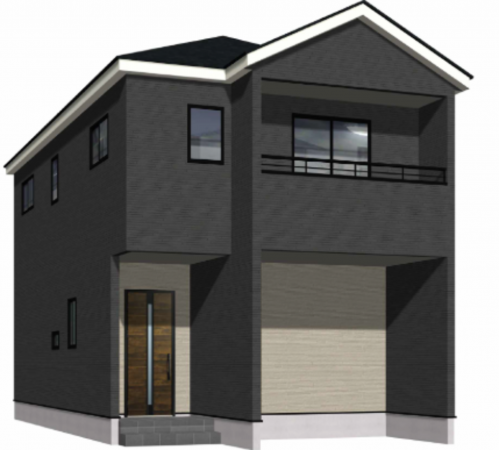 熊本市南区御幸西、新築一戸建ての完成予想図（外観）画像です