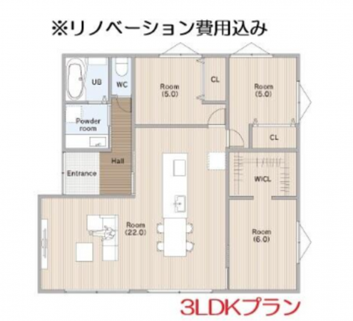 熊本市中央区八王寺町、中古一戸建ての間取り画像です