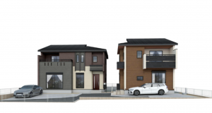 熊本市東区桜木、新築一戸建ての完成予想図（外観）画像です