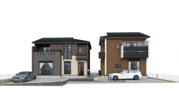 熊本市東区桜木、新築一戸建ての完成予想図（外観）画像です