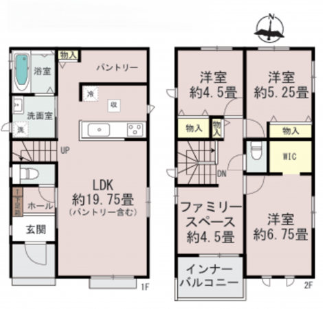 熊本市中央区国府、新築一戸建ての間取り画像です