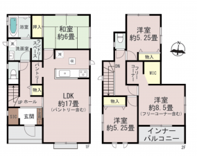 熊本市中央区国府、新築一戸建ての間取り画像です