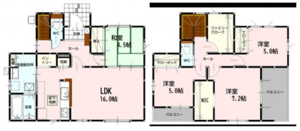 熊本市南区元三町、新築一戸建ての間取り画像です