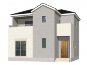 熊本市南区元三町、新築一戸建ての完成予想図（外観）画像です