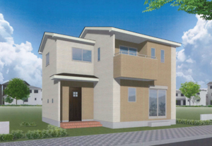 熊本市中央区本山、新築一戸建ての完成予想図（外観）画像です