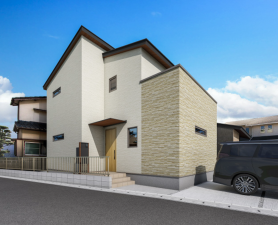 熊本市東区東京塚町、新築一戸建ての完成予想図（外観）画像です