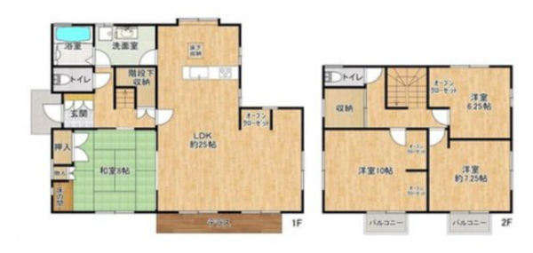 熊本市東区月出、中古一戸建ての間取り画像です