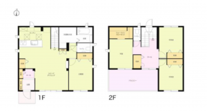 熊本市南区御幸西、中古一戸建ての間取り画像です