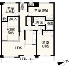 熊本市中央区米屋町、マンションの間取り画像です