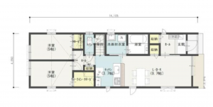熊本市東区西原、新築一戸建ての間取り画像です