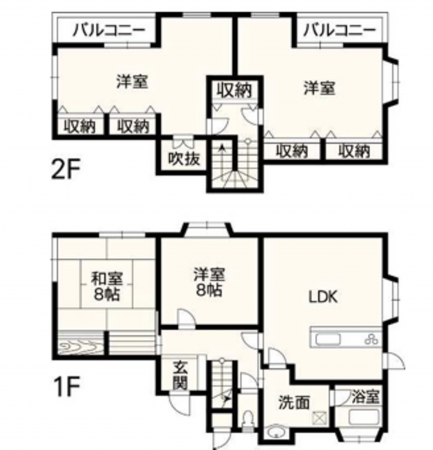 熊本市南区薄場、中古一戸建ての間取り画像です