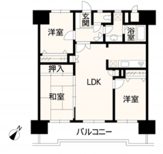熊本市東区月出、マンションの間取り画像です