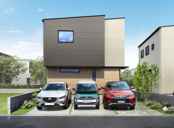 熊本市中央区出水、新築一戸建ての完成予想図（外観）画像です