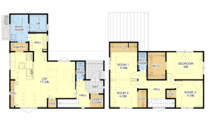 熊本市東区花立、新築一戸建ての間取り画像です