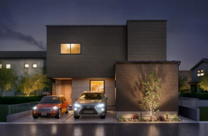 熊本市東区花立、新築一戸建ての完成予想図（外観）画像です